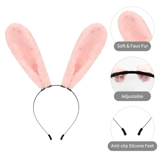 Halloween Bunny Ears Headband Lolita Pink