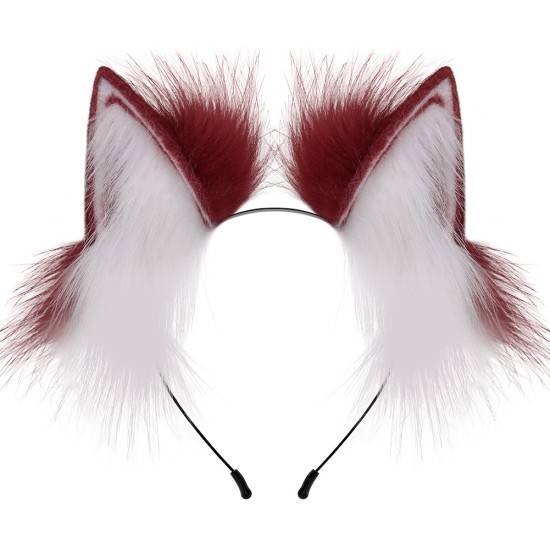 Cat Ears And Hair Bands For Animal Ears  Red and White