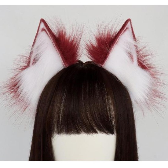 Cat Ears And Hair Bands For Animal Ears  Red and White