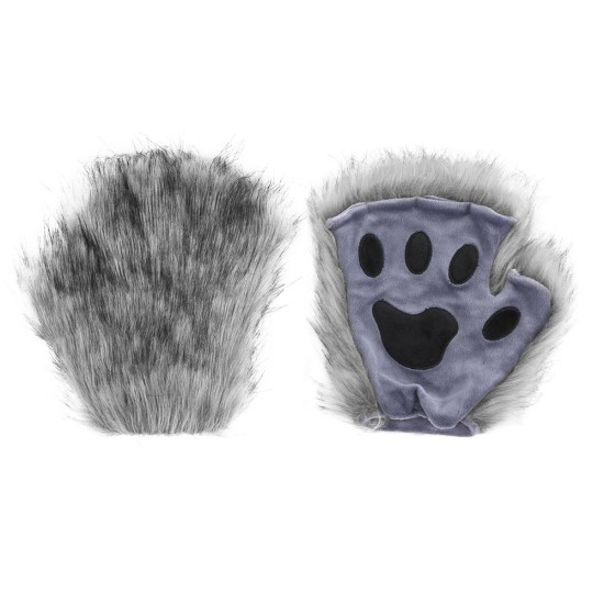 Simulated Fox Mask Glove Tail Dark Grey Three-Piece Set