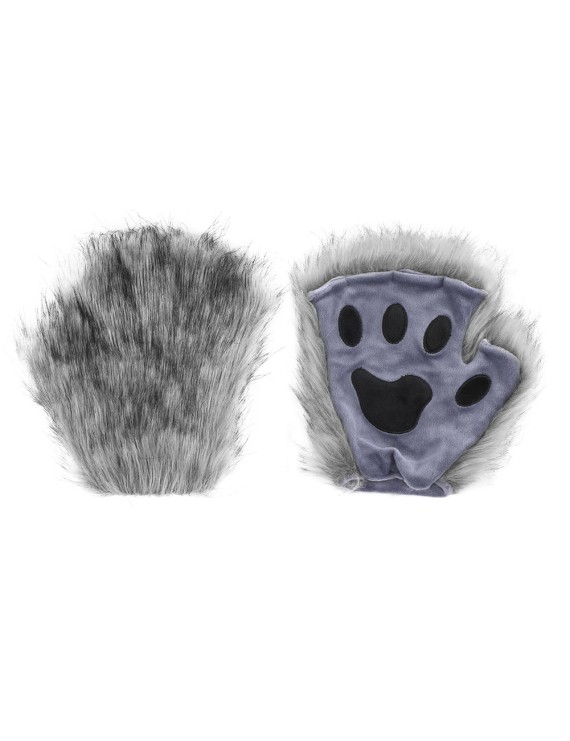 Fox Mask Glove Tail Grey Three-Piece Set