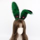 Japanese Plush Rabbit Ears Headband Devil's Eye Green And Black.