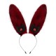 Japanese Plush Rabbit Ears Headband Devil's Eye Pink.