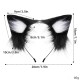 Handmade Plush Cat Ear Headband Cute Cat Lady, Black and Blue.