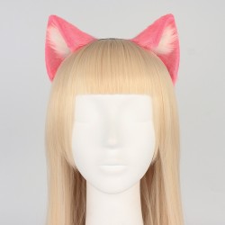 Handmade Plush Cat Ear Headband Cute Pussy Pink.