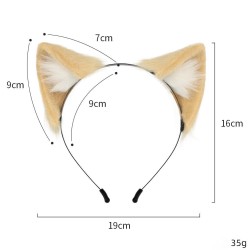 Handmade Plush Cat Ear Headband Cute Cat Lady, Brown And White.