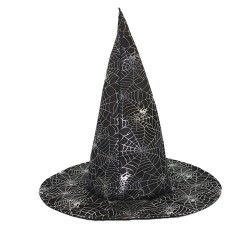 Silver Spider Web Witch Hat