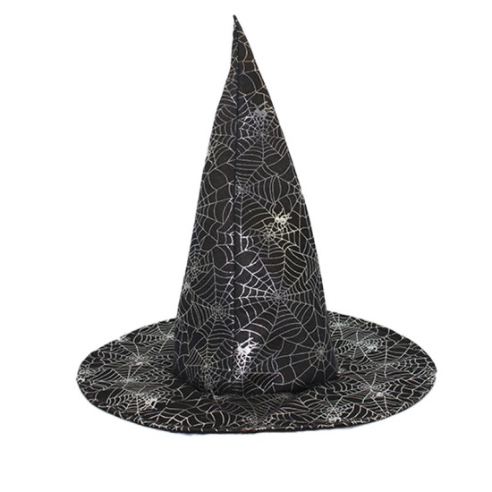 Silver Spider Web Witch Hat