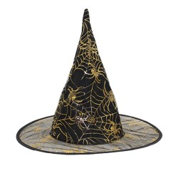 Gold Spider Web Witch Hat