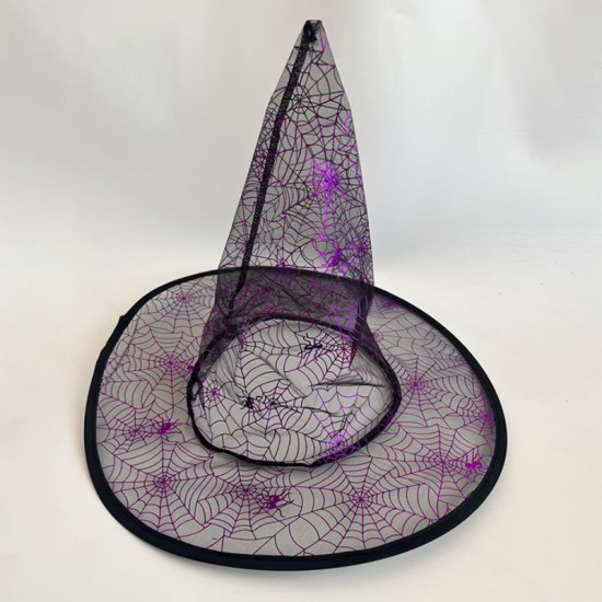Purple Spider Web Witch Hat