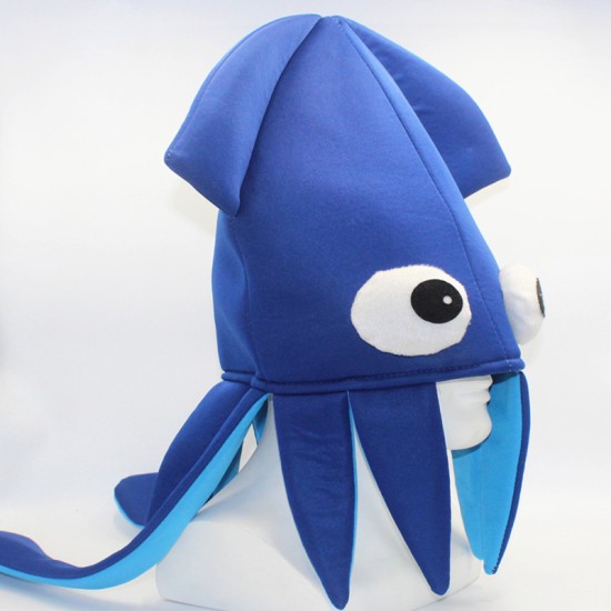 Four-Color Velvet Octopus Hat Blue