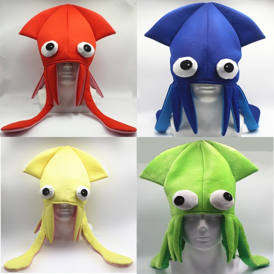 Four-Color Velvet Octopus Hat Yellow