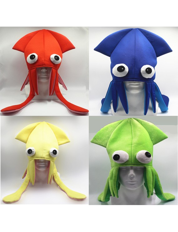 Four-Color Velvet Octopus Hat Yellow