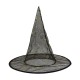Black Transparent Small Flower Witch Hat
