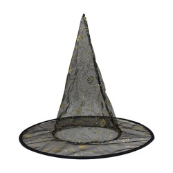 Black Transparent Small Flower Witch Hat