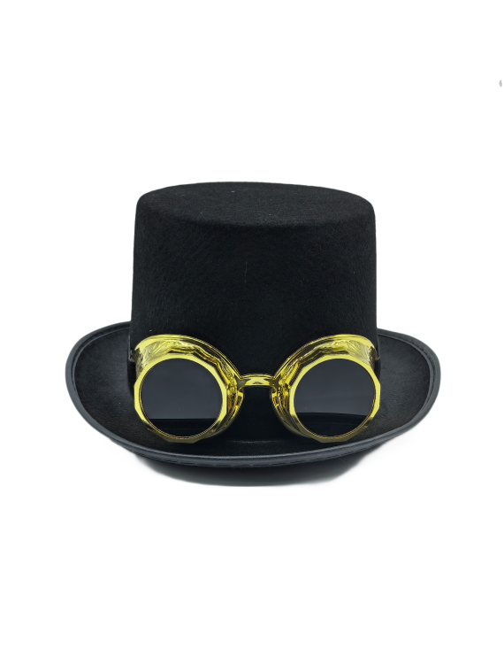 Steampunk Men Hat Gay Top Gothic Hat With Goggles For Carnival Nightclub