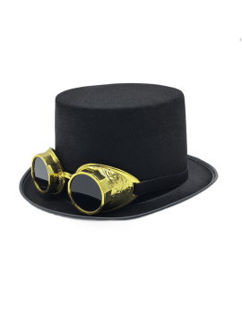 Steampunk Men Hat Gay Top Gothic Hat With Goggles For Carnival Nightclub Steampunk Men Hat Gay Top Gothic Hat With Goggles For Carnival Nightclub