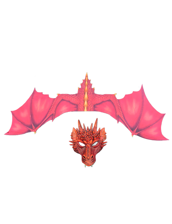 Demon Dragon Cosplay Costume Dinosaur Set Wing And Mask