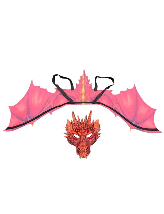 Demon Dragon Cosplay Costume Dinosaur Set Wing And Mask