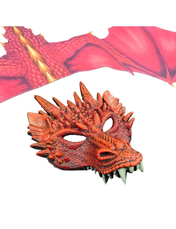 Demon Dragon Cosplay Costume Dinosaur Set Wing And Mask