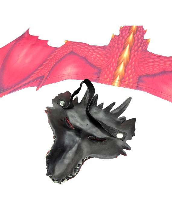 Demon Dragon Cosplay Costume Dinosaur Set Wing And Mask