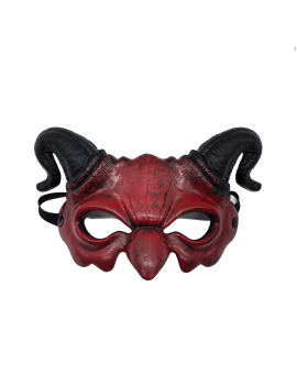 Halloween Demon Foam Mask Red Half Face Ram Horn Devil Masquerade Accessories For Cosplay Costume