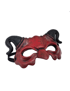 Halloween Demon Foam Mask Red Half Face Ram Horn Devil Masquerade Accessories For Cosplay Costume