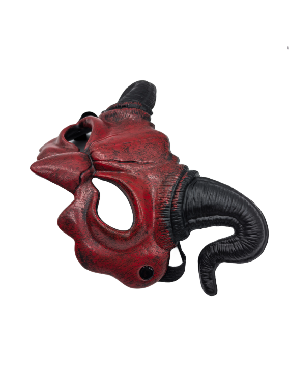 Halloween Demon Foam Mask Red Half Face Ram Horn Devil Masquerade Accessories For Cosplay Costume