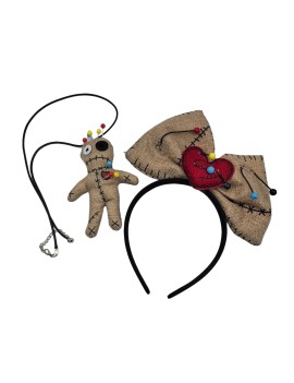 Voodoo Doll Costume Accessories Bowknot Hairhoop And Necklace Voodoo Doll Costume Accessories Bowknot Hairhoop And Necklace