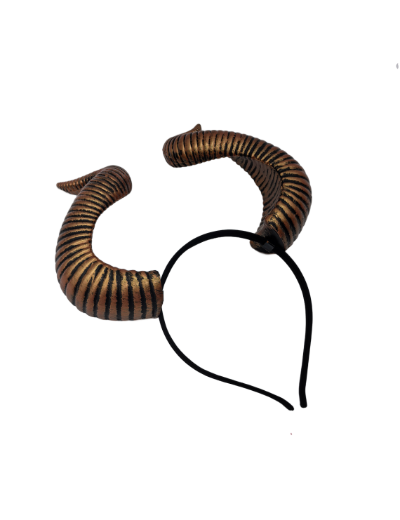 Gold Sheep Horn Headband Halloween Costume Hair Accessories For Women And Girls